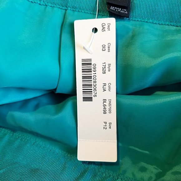 New J Crew Sterling Pencil Skirt 12P Womens Blue Green Double Serge Wool Pockets - Picture 8 of 10